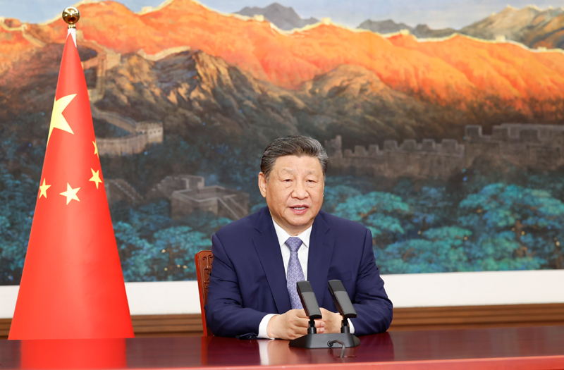 4月23日,国家主席习近平向气候和公正转型领导人视频峰会发表致辞。