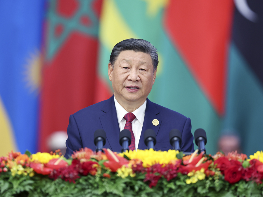 9月5日上午,国家主席习近平在北京人民大会堂出席中非合作论坛北京峰会开幕式并发表题为《携手推进现代化,共筑命运共同体》的主旨讲话。